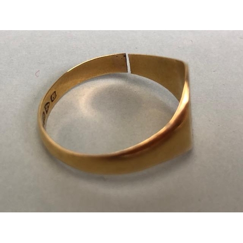 73 - 18ct Gold signet ring (as found) total weight approx 4.4g