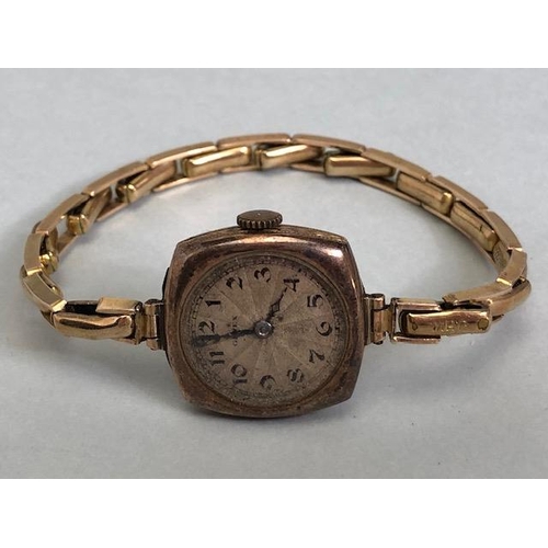 89 - Two 9ct Gold cased vintage ladies watches with one spare 9ct Gold expandable watch bracelet