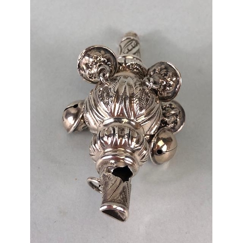 8A - Collection of Silver items to include babies Rattle, bottle stopper, Sugar nips, Sugar sifter, cane ... 