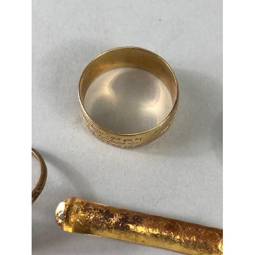 92 - Collection of 9ct Gold items to include rings and some jewellery as found total weight approx 15.5g