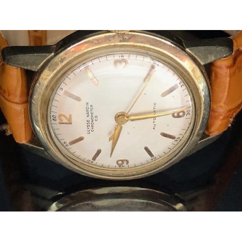 99 - ULYSEE NARDIN 10k Gold Filled GENTLEMAN'S WRIST WATCH automatic wind movement, silver dial, gold col... 