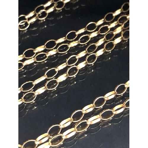 10 - 9ct Gold oval link chain  approximately 30