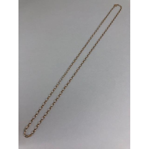 10 - 9ct Gold oval link chain  approximately 30