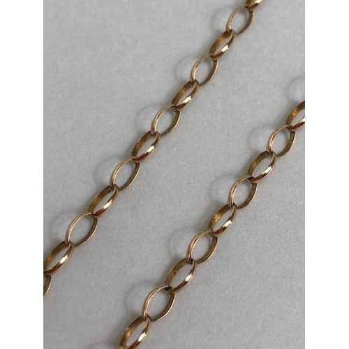 10 - 9ct Gold oval link chain  approximately 30