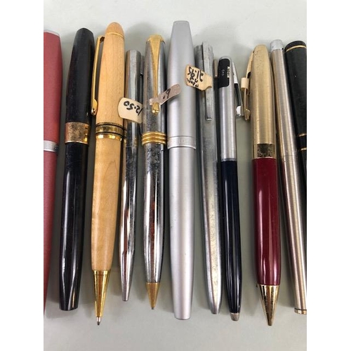 126 - Vintage Pens, collection of vintage 1980s ball point pens, Fountain pens, and propelling Pencils, by... 