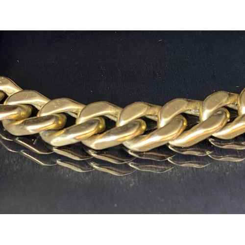 13 - 9ct yellow gold rolled curb chain bracelet approximately 24cm in length and 20.7g