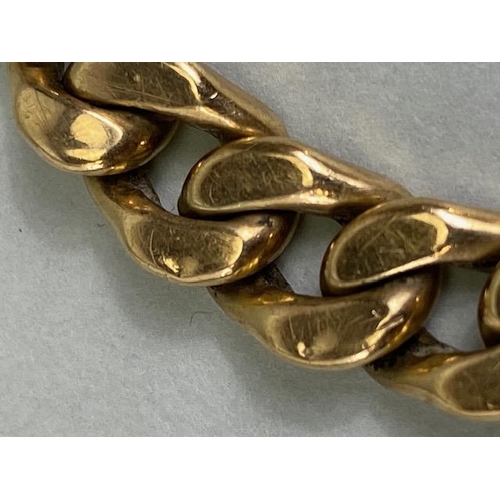 13 - 9ct yellow gold rolled curb chain bracelet approximately 24cm in length and 20.7g