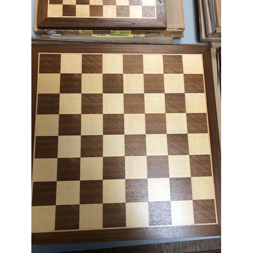 147 - Vintage games, quantity of wooden chess boards of varying sizes and styles still in there original p... 