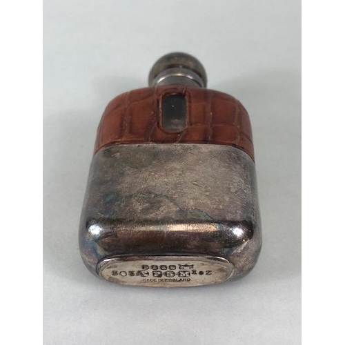 154 - Sporing interest, early 20th century leather cased set of spirit flasks and a small tot flask