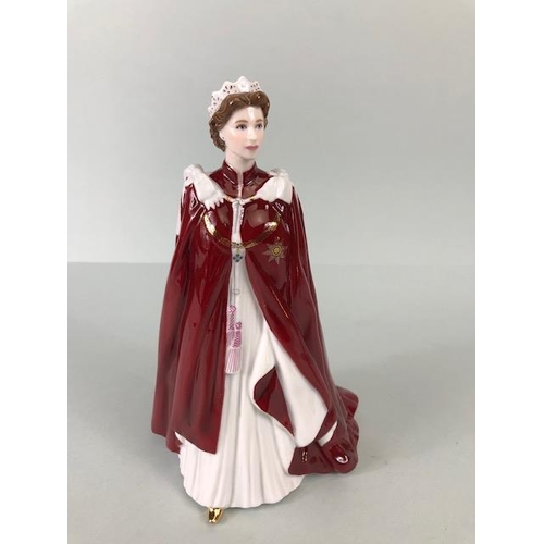 158 - Royal Worcester 2006 Queen Elizabeth ll Figure with box, and a Coalport Minuets figure Jessica in bo... 