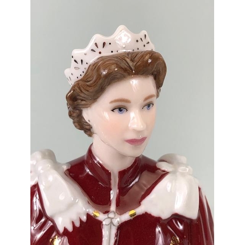 158 - Royal Worcester 2006 Queen Elizabeth ll Figure with box, and a Coalport Minuets figure Jessica in bo... 