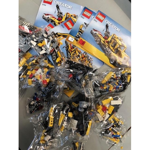 166 - Lego, two boxed Lego building sets numbers 6753 creator and 8265 technics Bulldozer, along with a qu... 