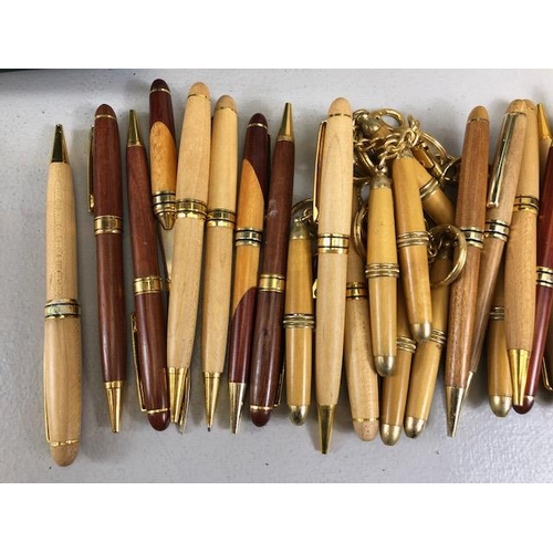 175 - Vintage Pens, a large quantity of cased, boxed and loose wood pens, and pen sets untested ONS