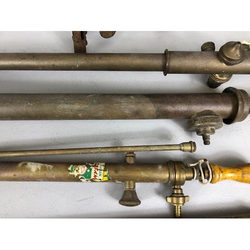 192 - Collection of Antique and vintage brass garden sprayers, seven in total various makers and a cast st... 