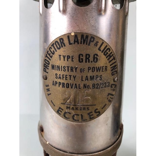 196 - Miners Lamps, one brass, E THOMAS & WILLIAMS Ltd, MAKERS ABERDARE WALES , CAMBRIAN 970, the other br... 