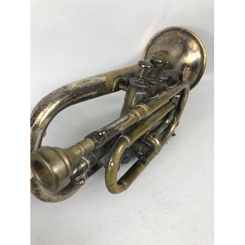 200 - Musical instruments, plated brass Cornet by R J Ward & Sons, 10 St Ann Street Liverpool