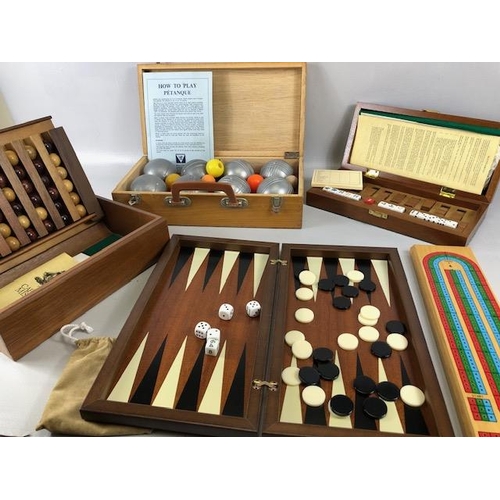 204 - Vintage Games, selection of vintage wooden and other games from the 1980s  to include Back gammon, P... 