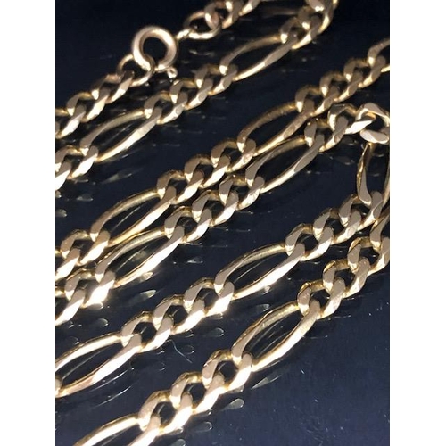 21 - 9ct Gold Curb link necklace of three smaller links punctuated by a larger oval link approx 48cm in l... 