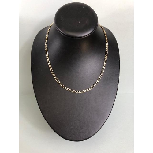 21 - 9ct Gold Curb link necklace of three smaller links punctuated by a larger oval link approx 48cm in l... 