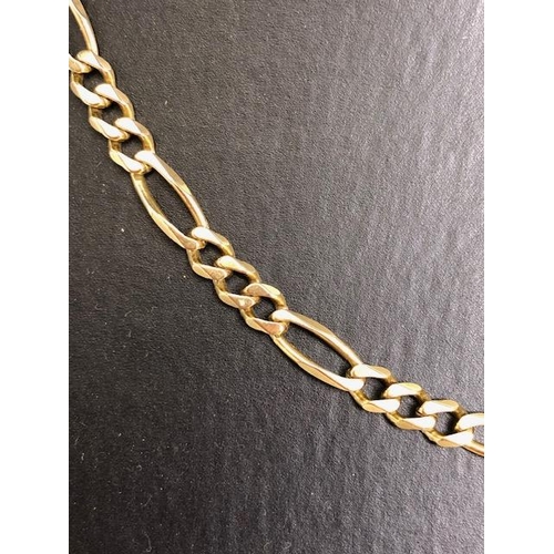 21 - 9ct Gold Curb link necklace of three smaller links punctuated by a larger oval link approx 48cm in l... 