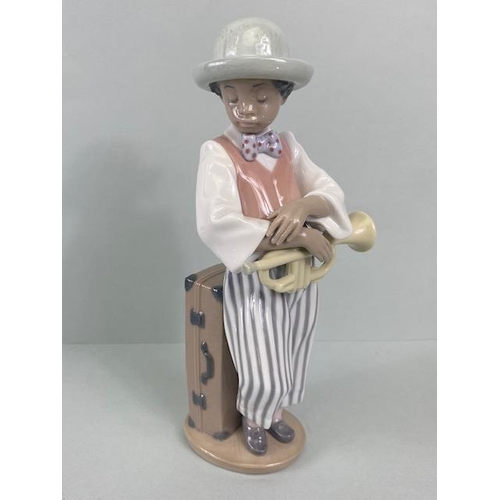 243 - Lladro, collection of china figures from the Jazz collection, 058833, Jaz Sax, 010.05832, Jazz Horn,... 