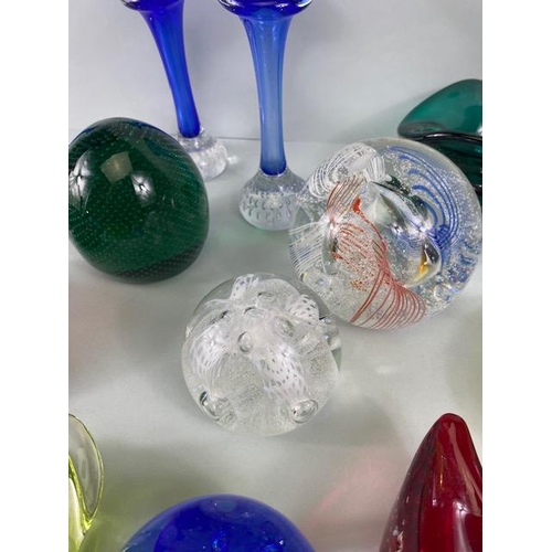 247 - Glass Paperweights and art glass collection, coprising of 12 paper weights, Caithness, Midian, Selki... 