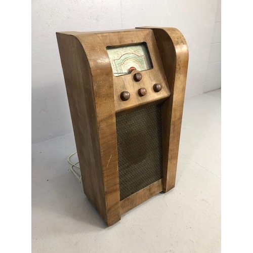 272 - Vintage cabinet radio 20th century, tall wooden cased Arimaster 270 radio approximately 46 x 28 x 89