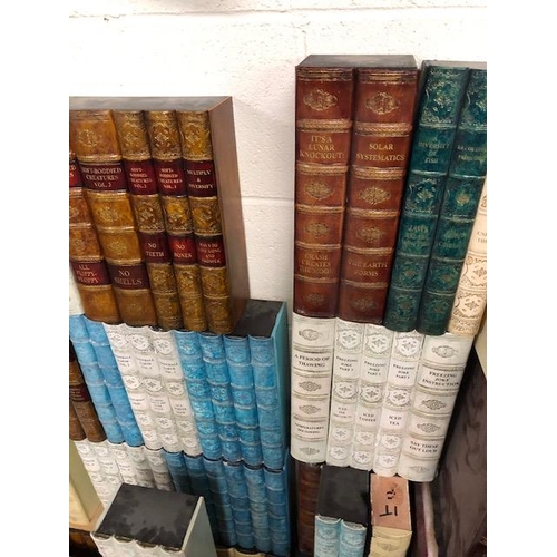 276 - Shop display / interiors interest, large quantity of moulded resin Faux book spines, make your own l... 