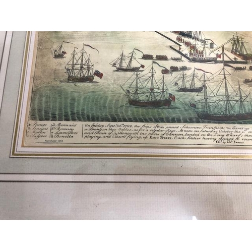 278 - Antique prints of American Maritime interest and the War of Independence, one being the capture of t... 