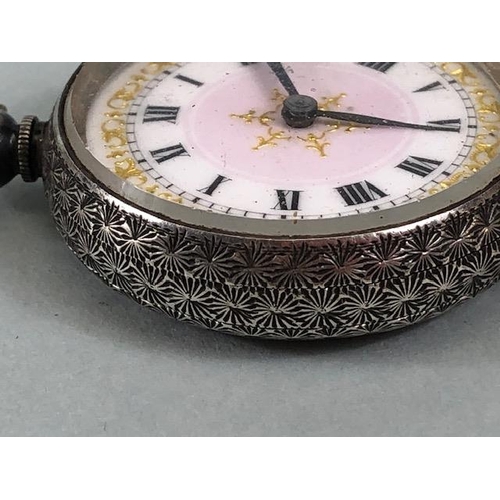 29 - Silver hall marked ladies fob watches one half hunter style with white dial and Roman numerals, appr... 