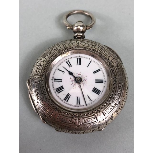 29 - Silver hall marked ladies fob watches one half hunter style with white dial and Roman numerals, appr... 