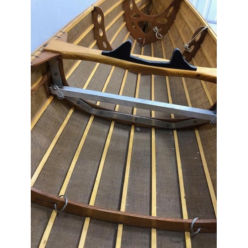 294 - Hand built Canoe by Flaxland open canoe made using all natural products, wooden frame covered woven ... 