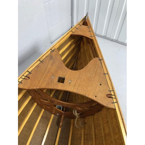 294 - Hand built Canoe by Flaxland open canoe made using all natural products, wooden frame covered woven ... 