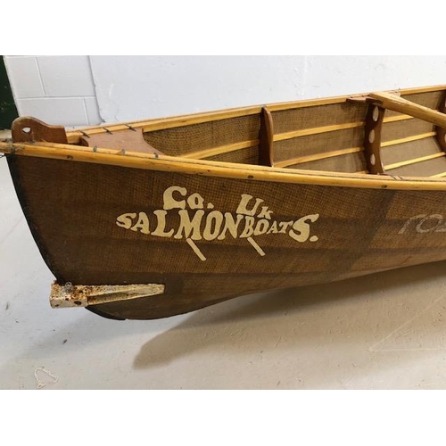 294 - Hand built Canoe by Flaxland open canoe made using all natural products, wooden frame covered woven ... 