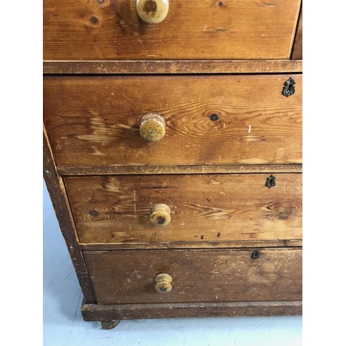 312 - Five Drawer Antique pine chest of drawers approx 109 x 44 x 113cm