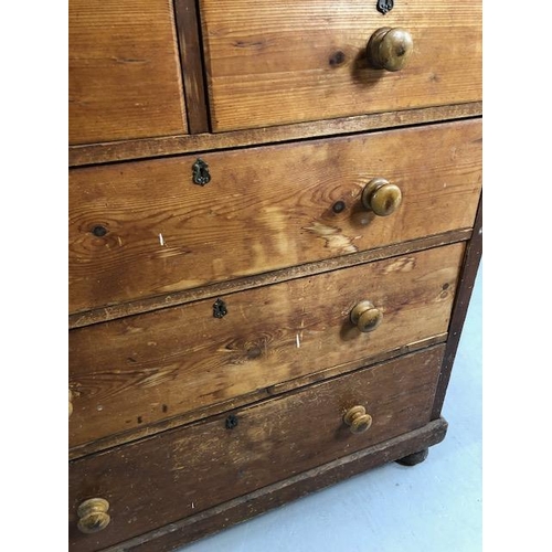 312 - Five Drawer Antique pine chest of drawers approx 109 x 44 x 113cm