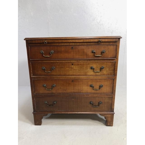 315 - Small chest of four drawers with folding slide and metal handles approx 75 x 44 x 81cm