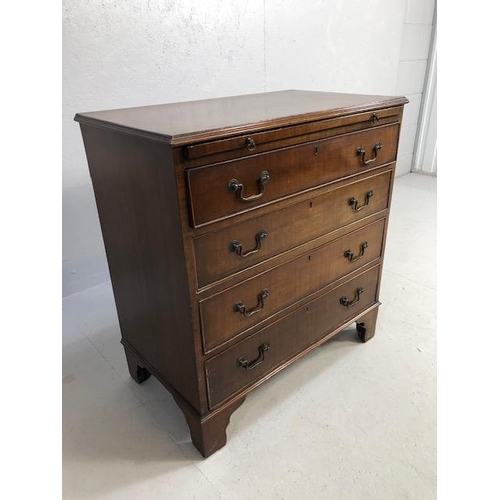 315 - Small chest of four drawers with folding slide and metal handles approx 75 x 44 x 81cm