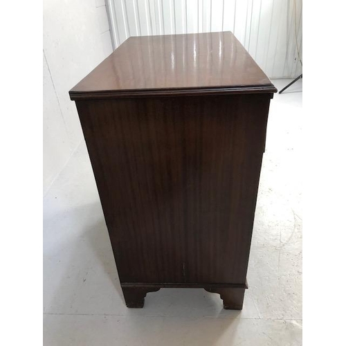 315 - Small chest of four drawers with folding slide and metal handles approx 75 x 44 x 81cm