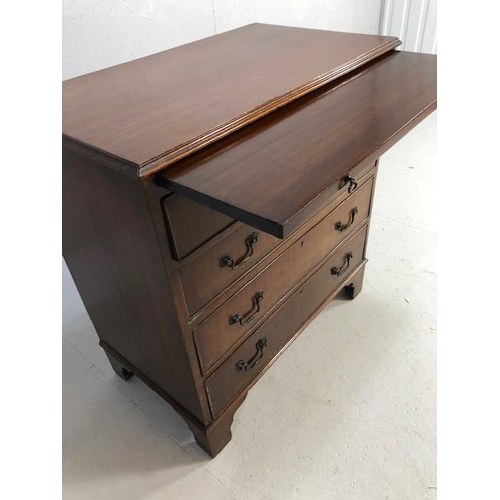 315 - Small chest of four drawers with folding slide and metal handles approx 75 x 44 x 81cm