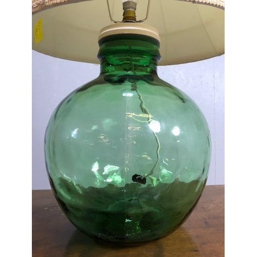 326 - Glass carboy converted into a lamp overall height 77cm