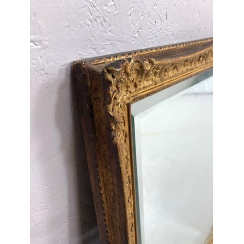 332 - Gilt framed mirror with Bevel edge approx 59 x 47cm