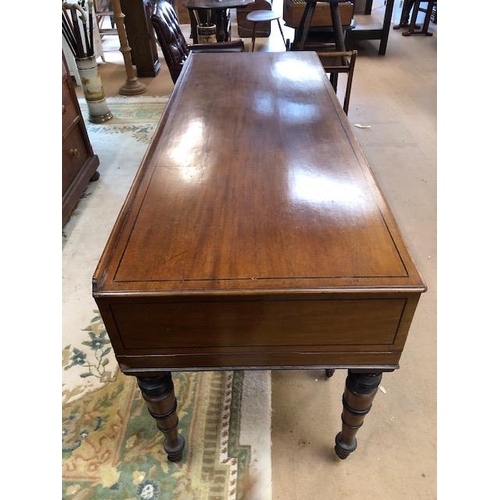 333 - Sideboard for buffet with string inlay and six turned legs on casters approx 173 x 65 x 86cm