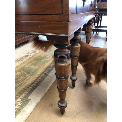 333 - Sideboard for buffet with string inlay and six turned legs on casters approx 173 x 65 x 86cm