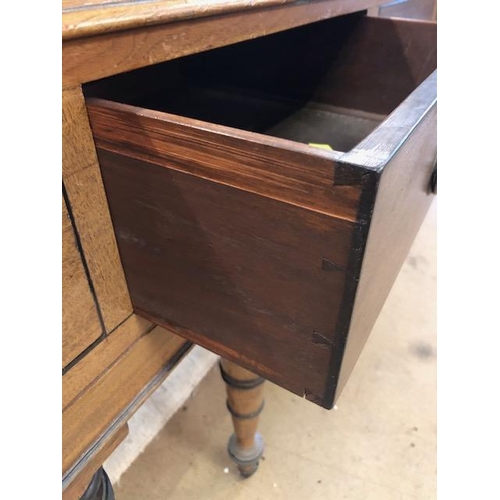 333 - Sideboard for buffet with string inlay and six turned legs on casters approx 173 x 65 x 86cm