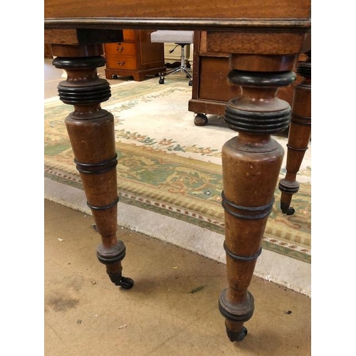 333 - Sideboard for buffet with string inlay and six turned legs on casters approx 173 x 65 x 86cm