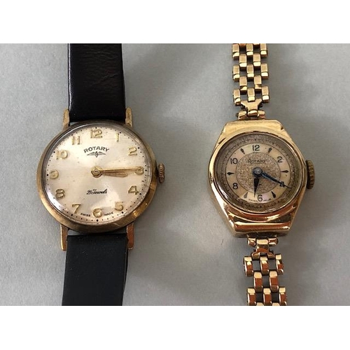 34 - 9ct gold watches, Ladies Rotary  dress bracelet watch with MOP dial winds and runs approximately 19c... 