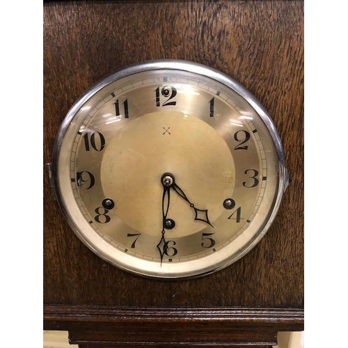 343 - Oak Grandmother clock, approx 15cm tall