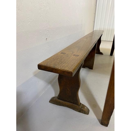 353 - Early 19th century French Farmhouse Table of Three plank construction with Breadboard ends in Cherry... 