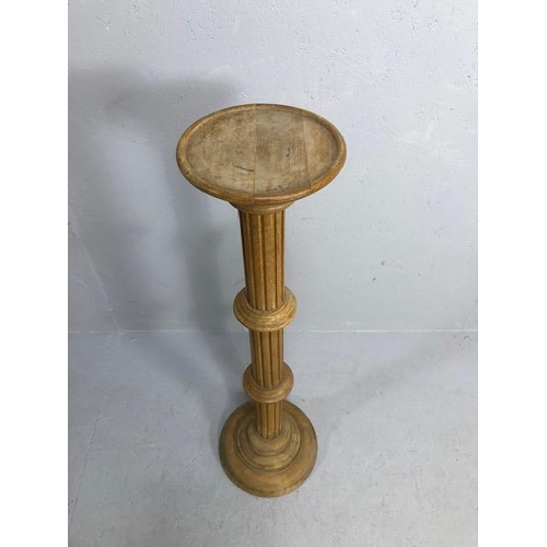 354 - Pine Turned plant stand or torchiere approx 102cm tall